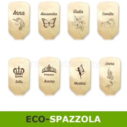 modelli spazzola di legno per capelli con immagine e nome