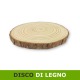 Sottopentola, base centrotavola, disco di legno 15-16-cm con corteccia