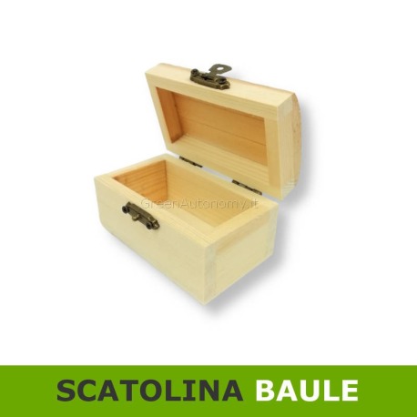 Scatolina di legno a forma di baule