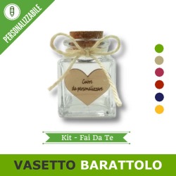 Kit bomboniera fai da te con vasetto barattolo vetro e cuore da personalizzare