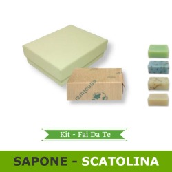 Kit sapone naturale 100 g. e scatolina per bomboniere
