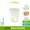 Scatola bicchieri acqua monouoso 200 ml in PLA trasparente biodegradabile