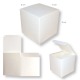 Scatola bianca effetto seta 8x8x8cm per bomboniere regalo
