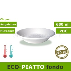 Eco-piatto fondo 680ml biodegradabile compostabile