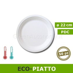 confezione 50 pezzi eco-piatto piano 22 cm biodegradabile e compostabile