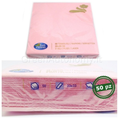 Tovaglioli di carta colorati 33x33 rosa