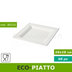 Piatto quadrato piano 16x16cm elegante ed ecologico