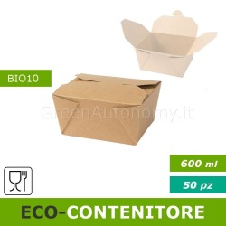 Eco-contenitore 600ml per asporto, take away, cibo a domicilio