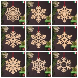 Addobbi natalizi in legno decorazione fiocco di neve