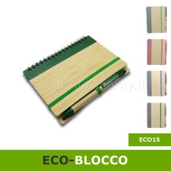 Eco-blocco note taccuino-agenda personale con rivestimento in bambù