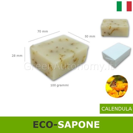 Idea regalo per lei, eco-sapone naturale artigianale 100 grammi alla calendula