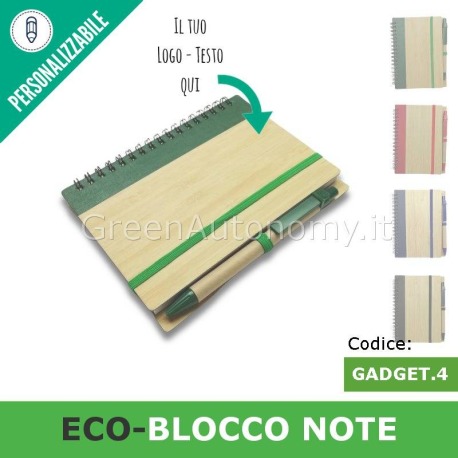 Blocco note, taccuino-agenda personale da personalizzare come gadget ecologico